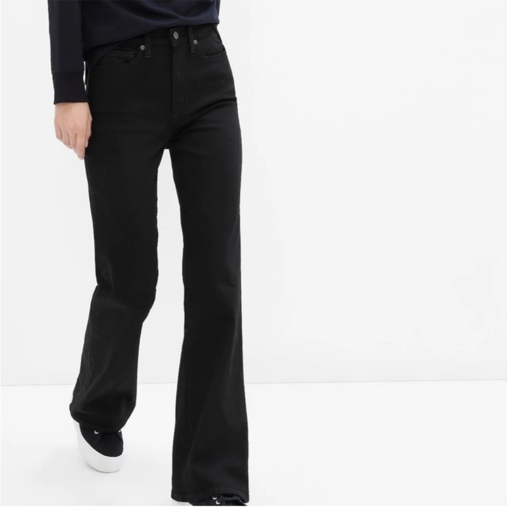 NWT GAP Flare High Rise stretch Black Jeans